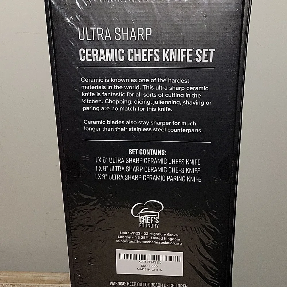 Chef's Foundry 3 piece ceramic knife set New